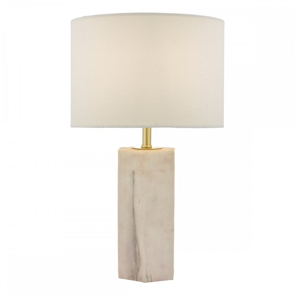 Dar NAL4203 Nalani Table Lamp Pink Marble Effect With Shade