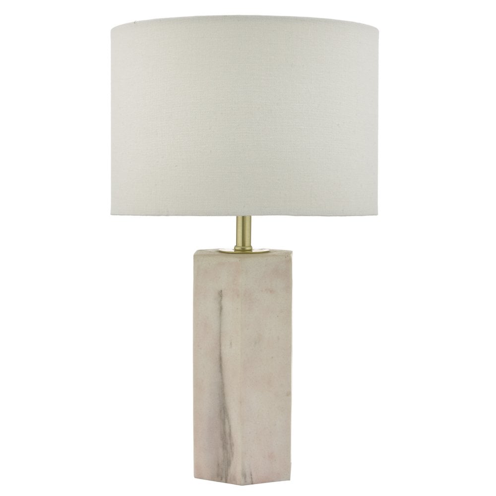 Dar NAL4203 Nalani Table Lamp Pink Marble Effect With Shade