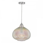 Dar ROI0155 Roisin Pendant Glass Polished Chrome