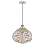 Dar ROI0155 Roisin Pendant Glass Polished Chrome