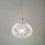 Dar ROI0155 Roisin Pendant Glass Polished Chrome