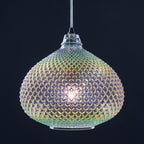 Dar ROI0155 Roisin Pendant Glass Polished Chrome