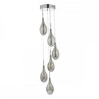 Dar SET6410 Seta 6 Light Cluster Pendant Smoked Polished Chrome