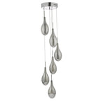 Dar SET6410 Seta 6 Light Cluster Pendant Smoked Polished Chrome