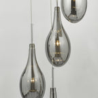 Dar SET6410 Seta 6 Light Cluster Pendant Smoked Polished Chrome