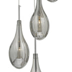 Dar SET6410 Seta 6 Light Cluster Pendant Smoked Polished Chrome