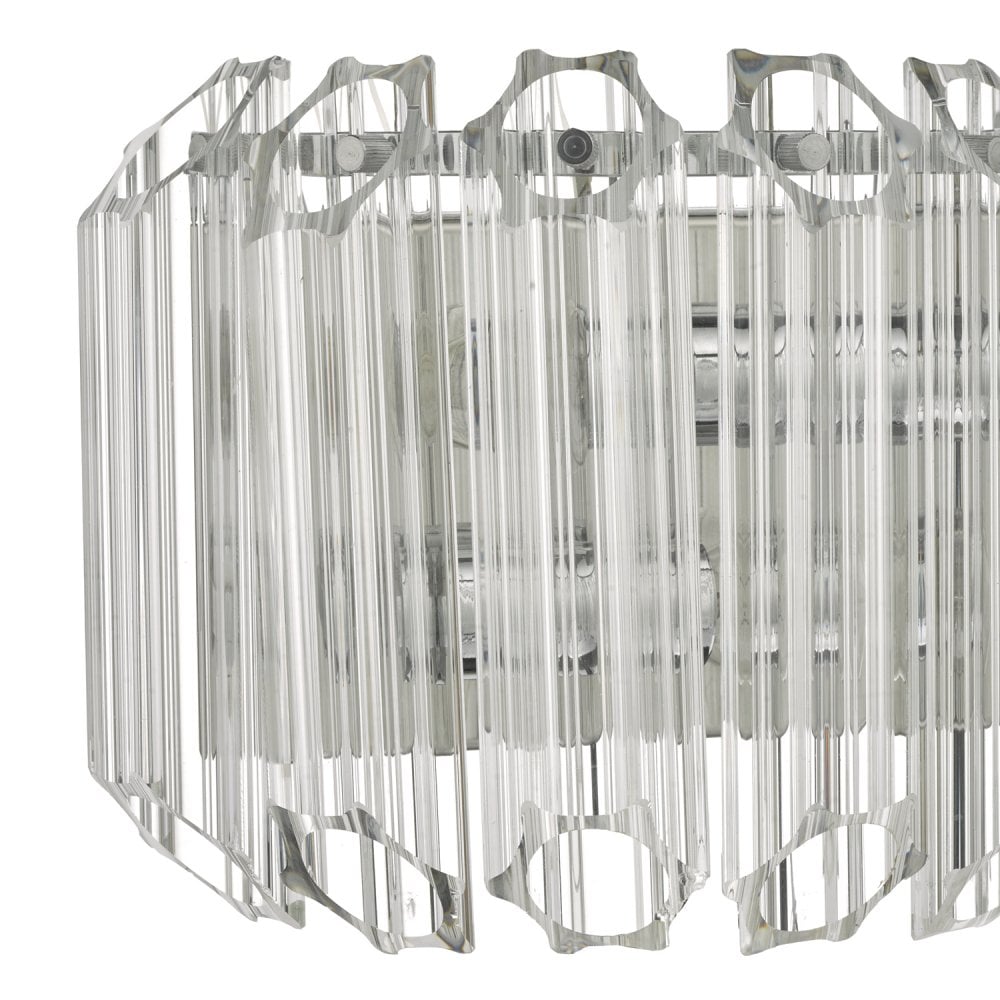 Dar TUV0908 Tuvalu 2 Light Wall Light Glass Polished Chrome