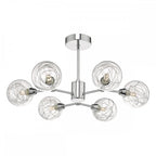 Dar TYK6450 Tyka 6 Light Semi Flush Polished Chrome Glass