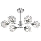 Dar TYK6450 Tyka 6 Light Semi Flush Polished Chrome Glass