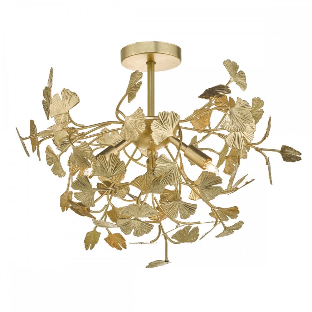 Dar YAD0435 Yadira 4 Light Semi Flush Gold Effect