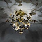 Dar YAD0435 Yadira 4 Light Semi Flush Gold Effect