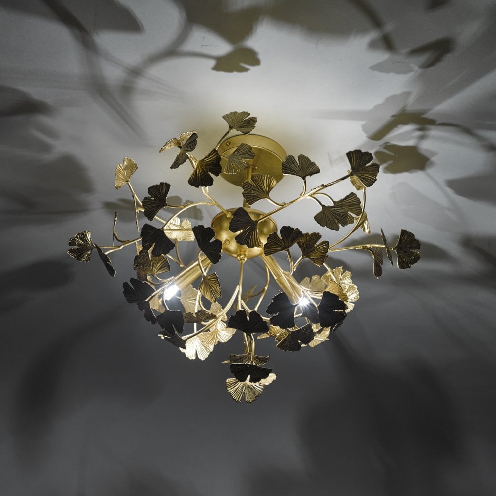 Dar YAD0435 Yadira 4 Light Semi Flush Gold Effect