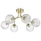 Dar YIS6435 Yiska 6 Light Semi Flush Gold Glass