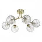 Dar YIS6435 Yiska 6 Light Semi Flush Gold Glass