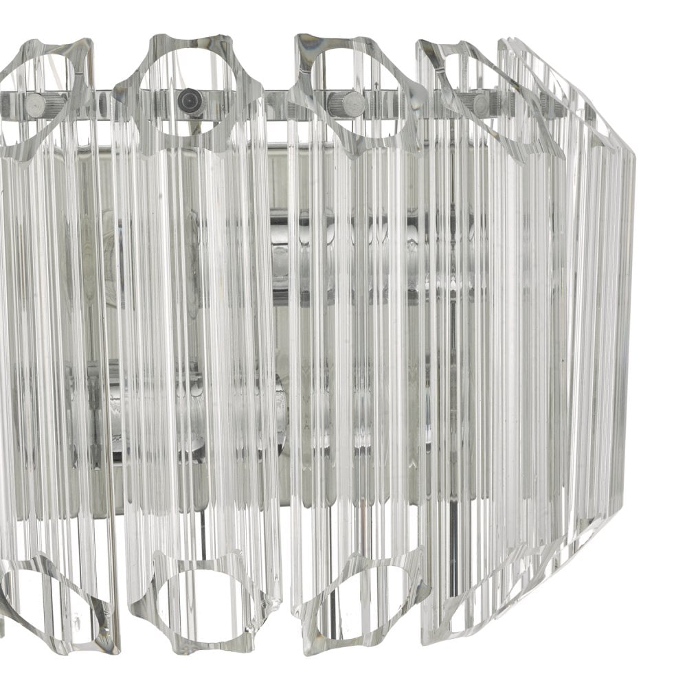 Dar TUV0908 Tuvalu 2 Light Wall Light Glass Polished Chrome