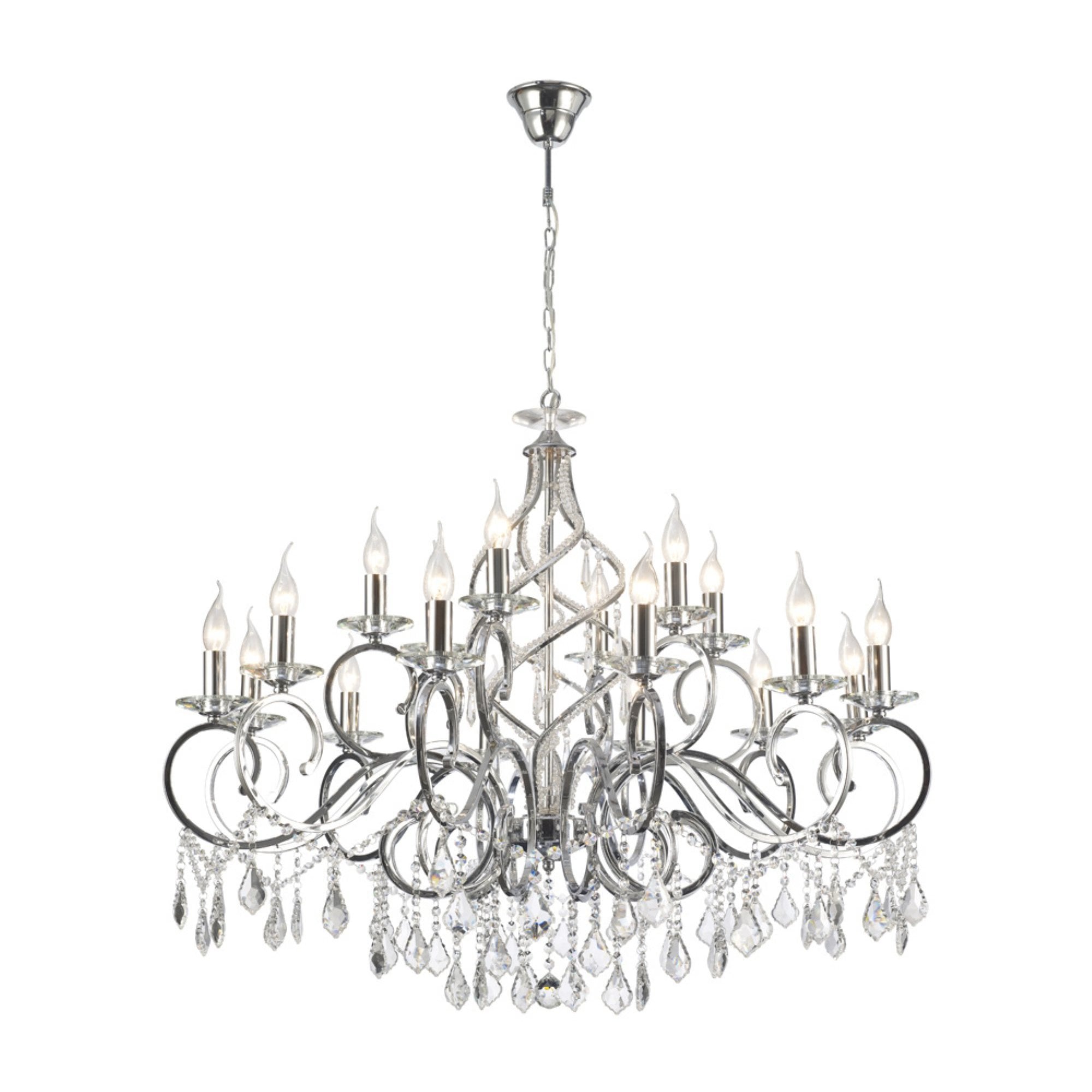 IL303112+6 Torino Pendant 18 Light E14 Polished Chrome/Crystal