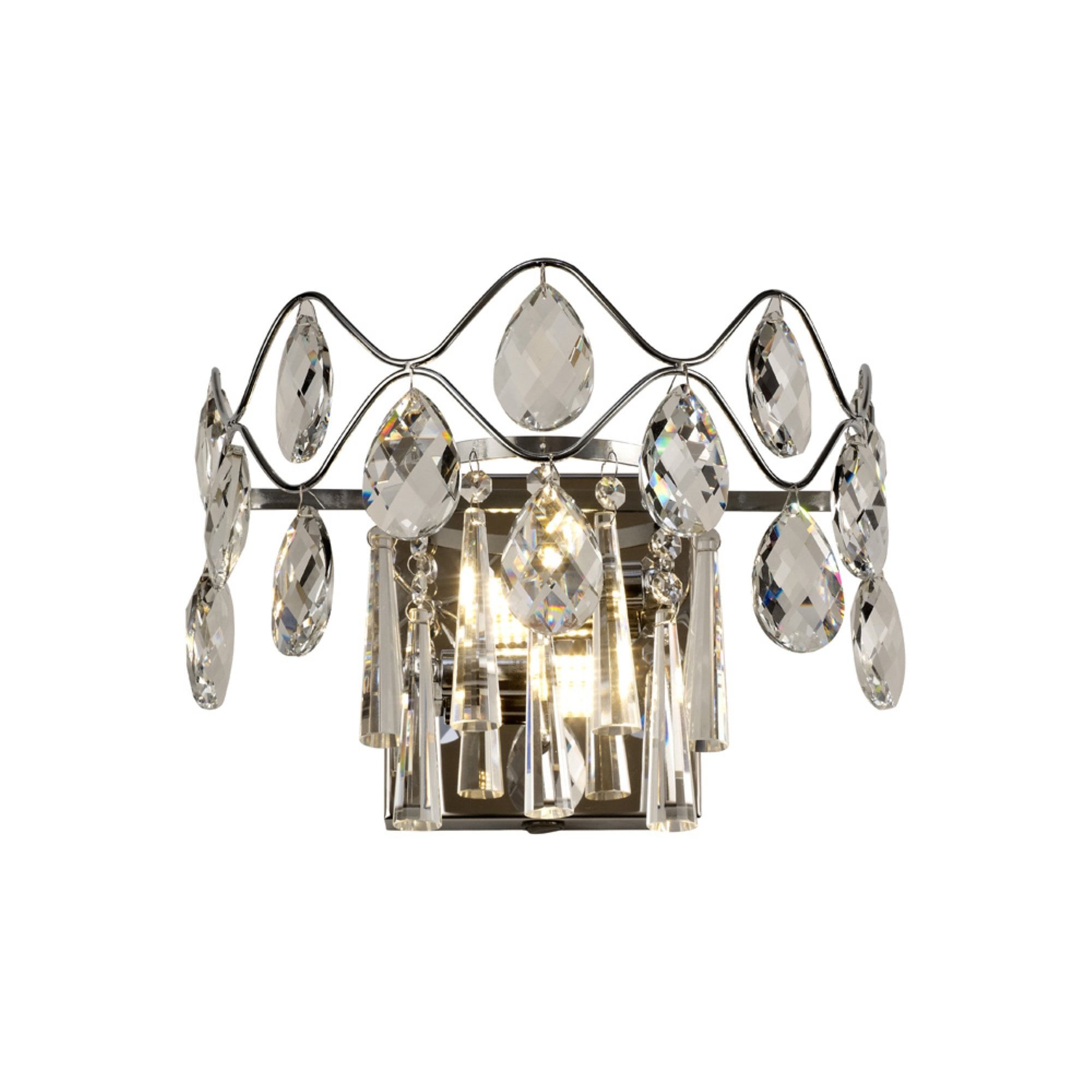 IL31060 Kenzie Wall Lamp Switched 2 Light Polished Chrome/Crystal