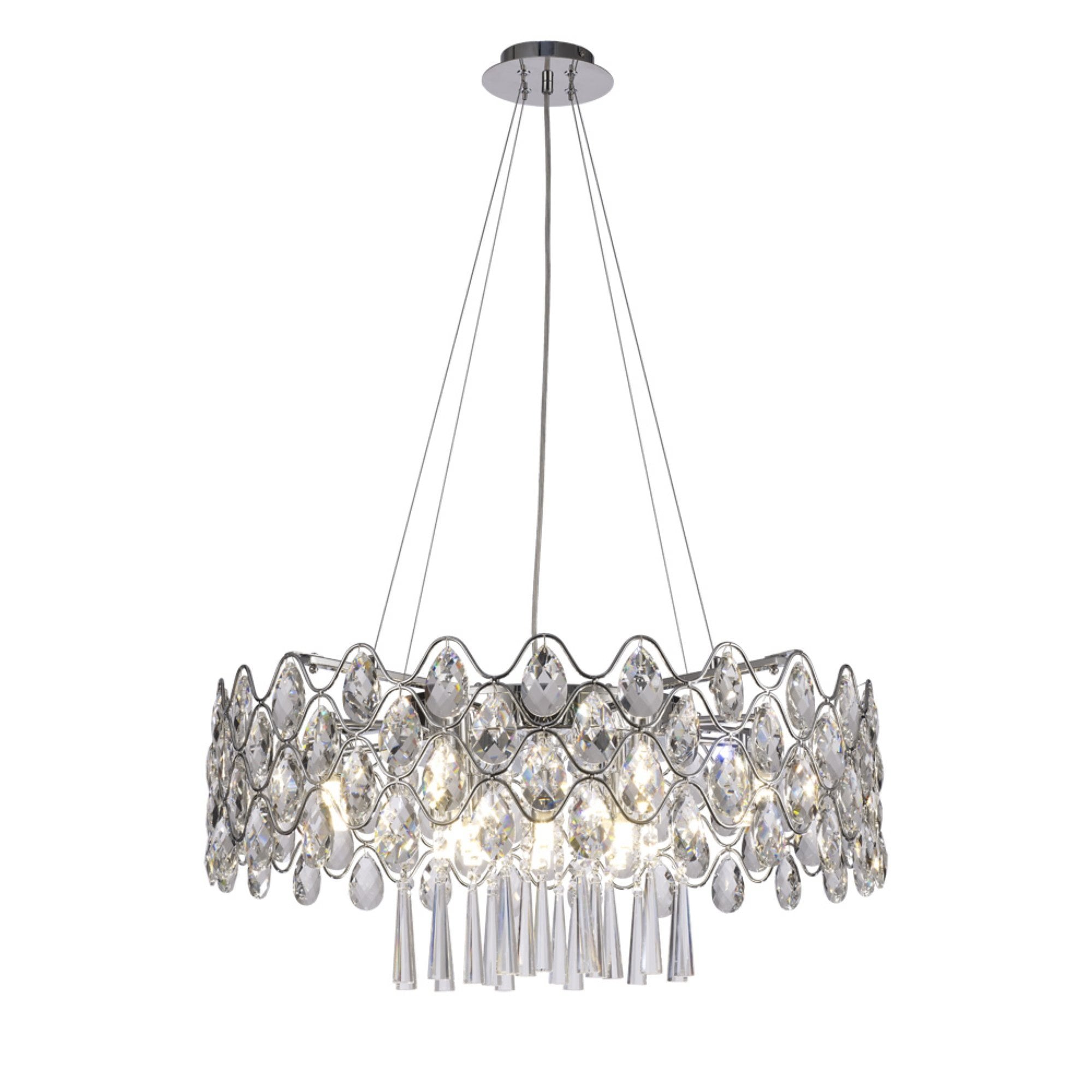 IL31062 Kenzie Pendant 16 G9 Light Polished Chrome/Crystal