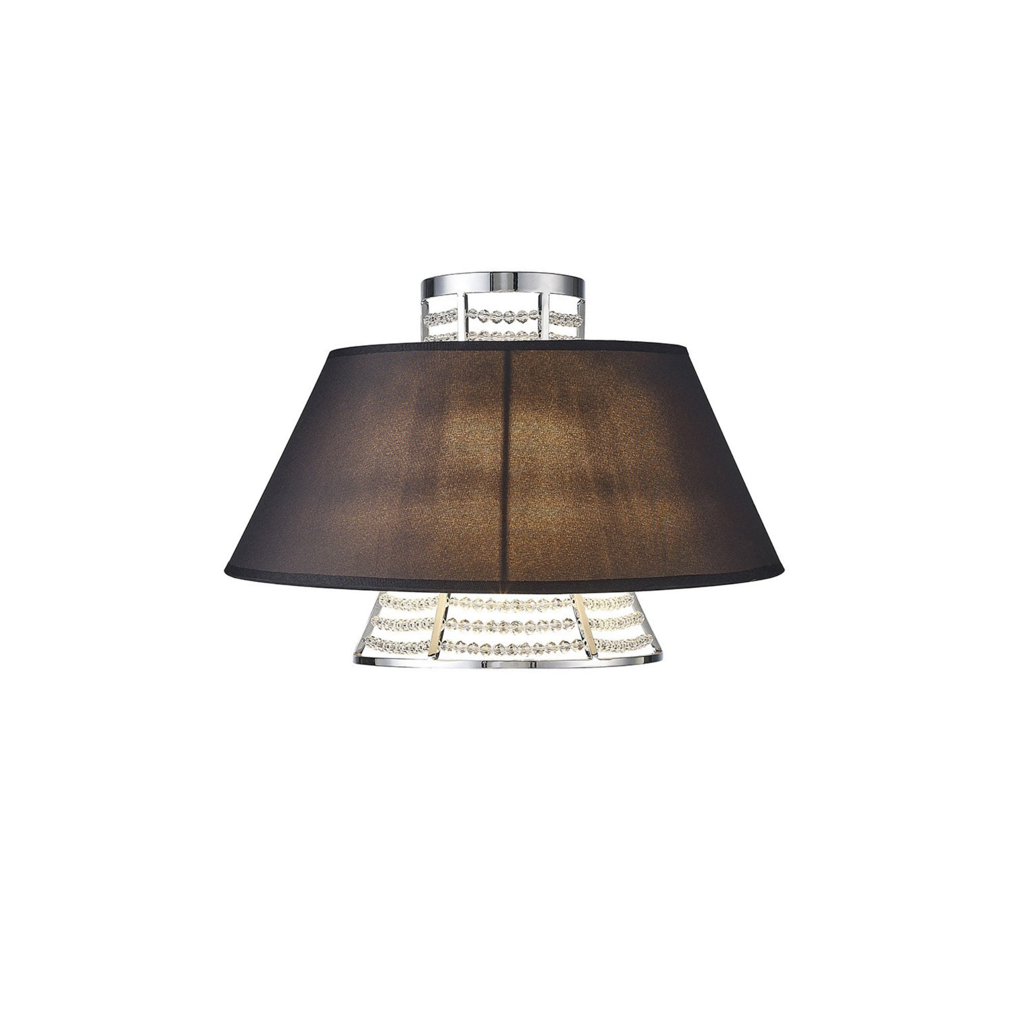 IL30054/BL Davina Wall Lamp With Black Shade 2 Light Polished Chrome/Crystal