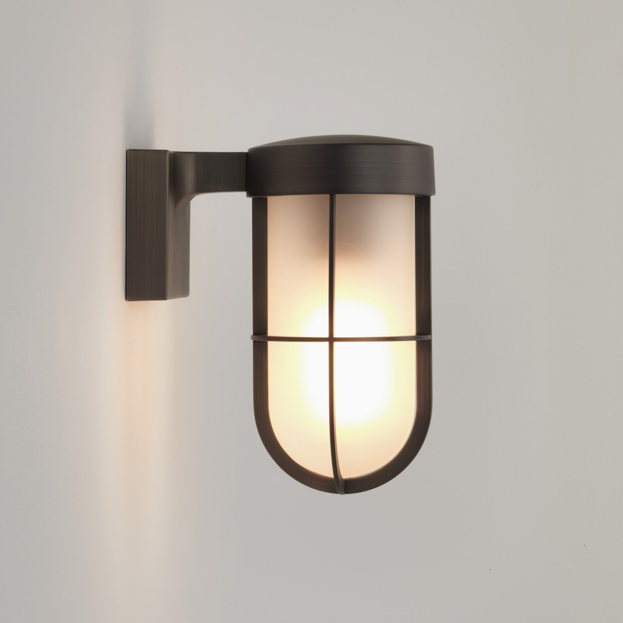 1368026 Cabin Wall Frosted Outdoor Wall Light Bronze