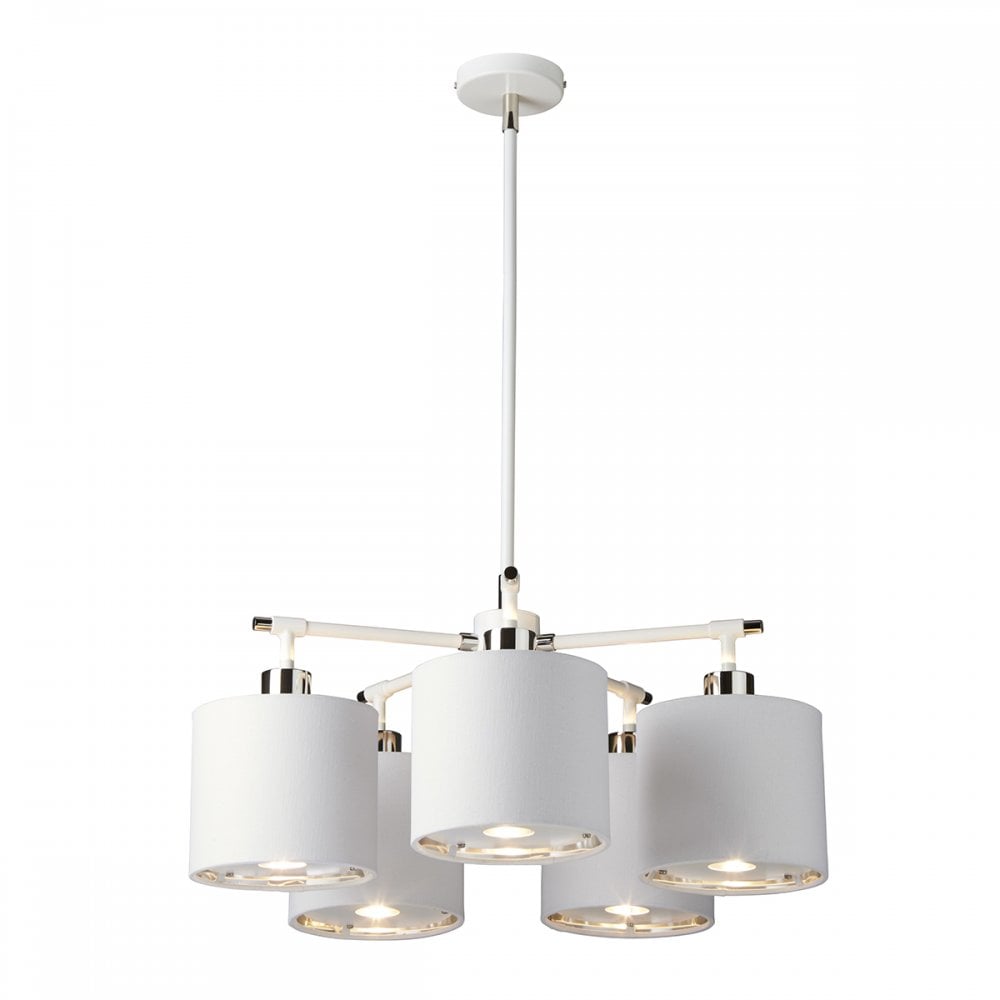 BALANCE5 WPN Balance 5 Light Chandelier White/Polished Nickel