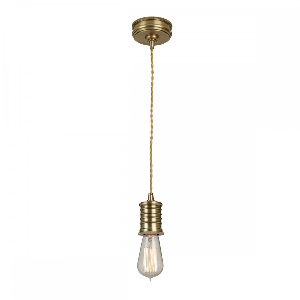 DOUILLE/P AB Douille 1 Light Pendant Aged Brass
