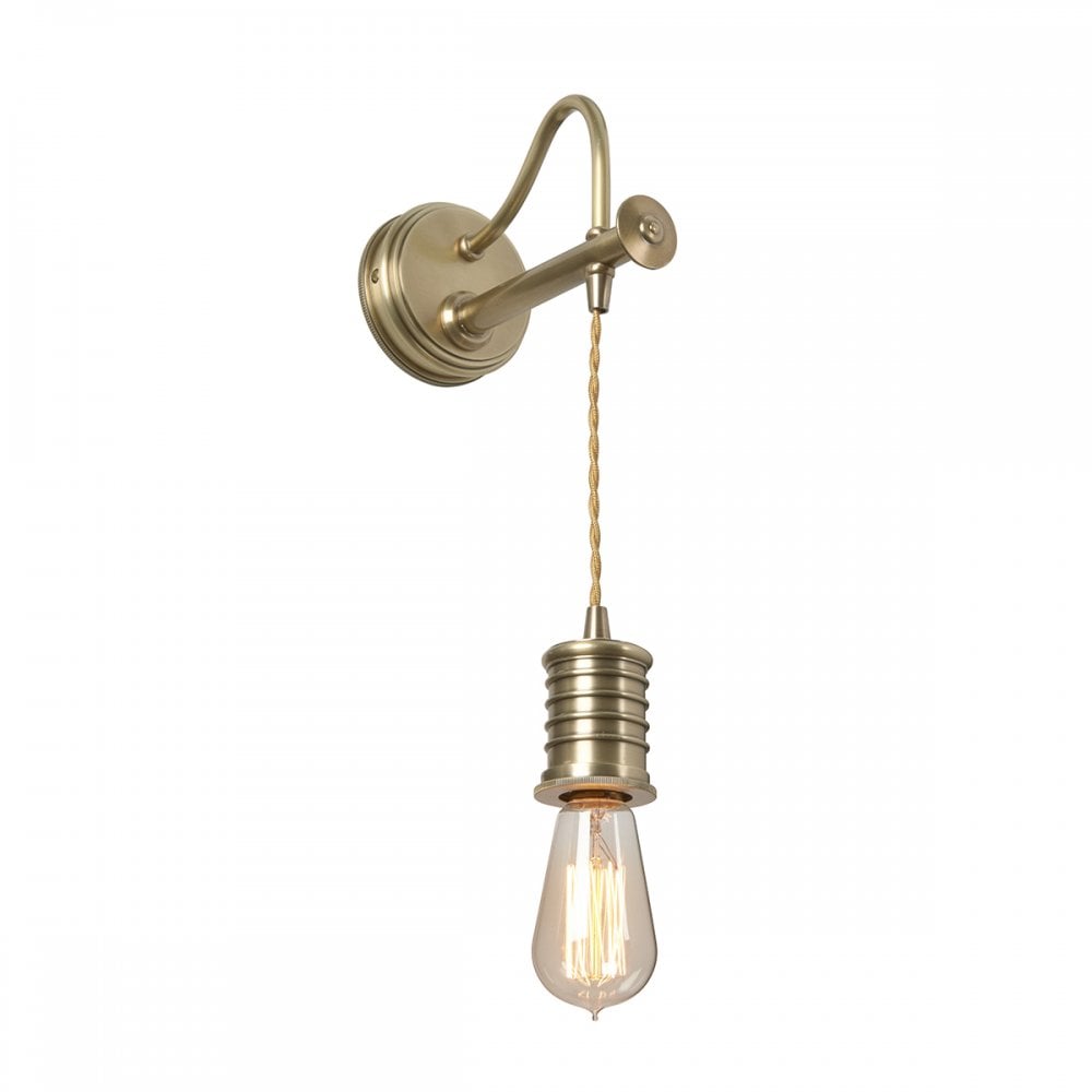 DOUILLE1 AB Douille 1 Light Wall Light Aged Brass