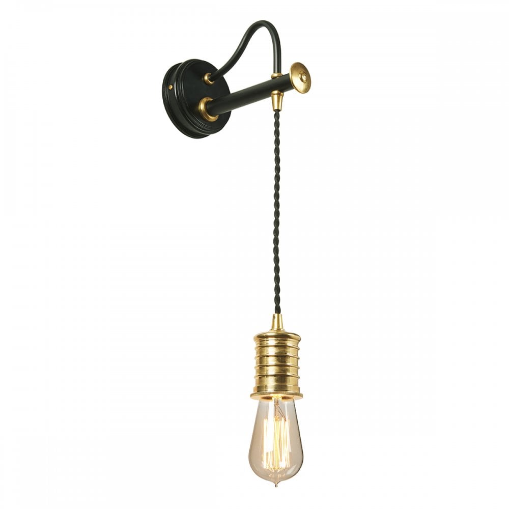 DOUILLE1 BPB Douille 1 Light Wall Light Black/Polished Brass