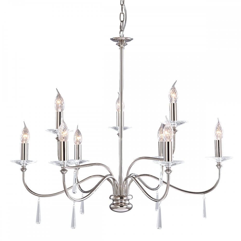 FP9 POL NICKEL Finsbury Park 9 Light Chandelier Polished Nickel