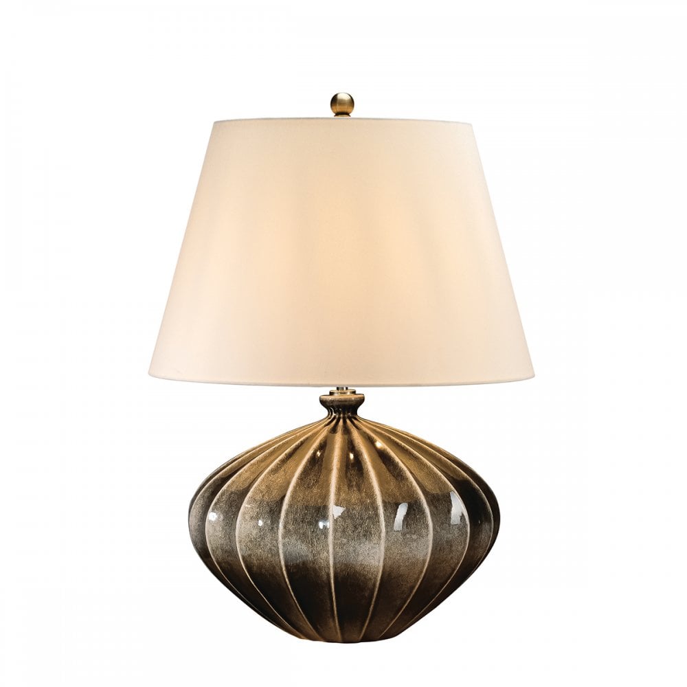 RIB PUMPKIN/TL Rib Pumpkin 1 Light Table Lamp Brown and Black