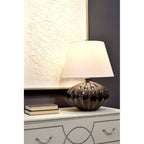 RIB PUMPKIN/TL Rib Pumpkin 1 Light Table Lamp Brown and Black