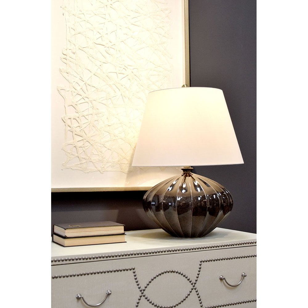 RIB PUMPKIN/TL Rib Pumpkin 1 Light Table Lamp Brown and Black