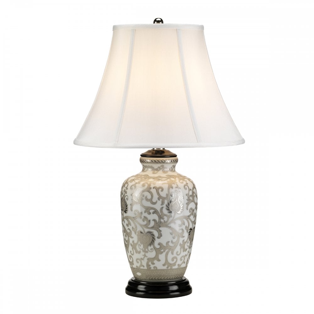 SILVERTHISTLE/TL Silver Thistle 1 Light Table Lamp White and Silver