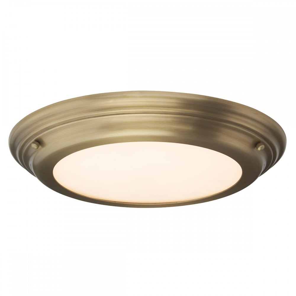 WELLAND/F AB Welland 1 Light LED Flush Light Aged Brass
