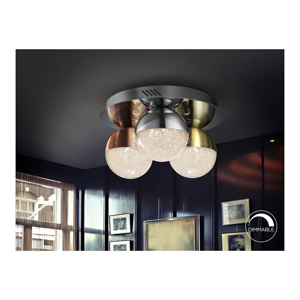 794025 Sphere 3 LED Ceiling Light Chrome