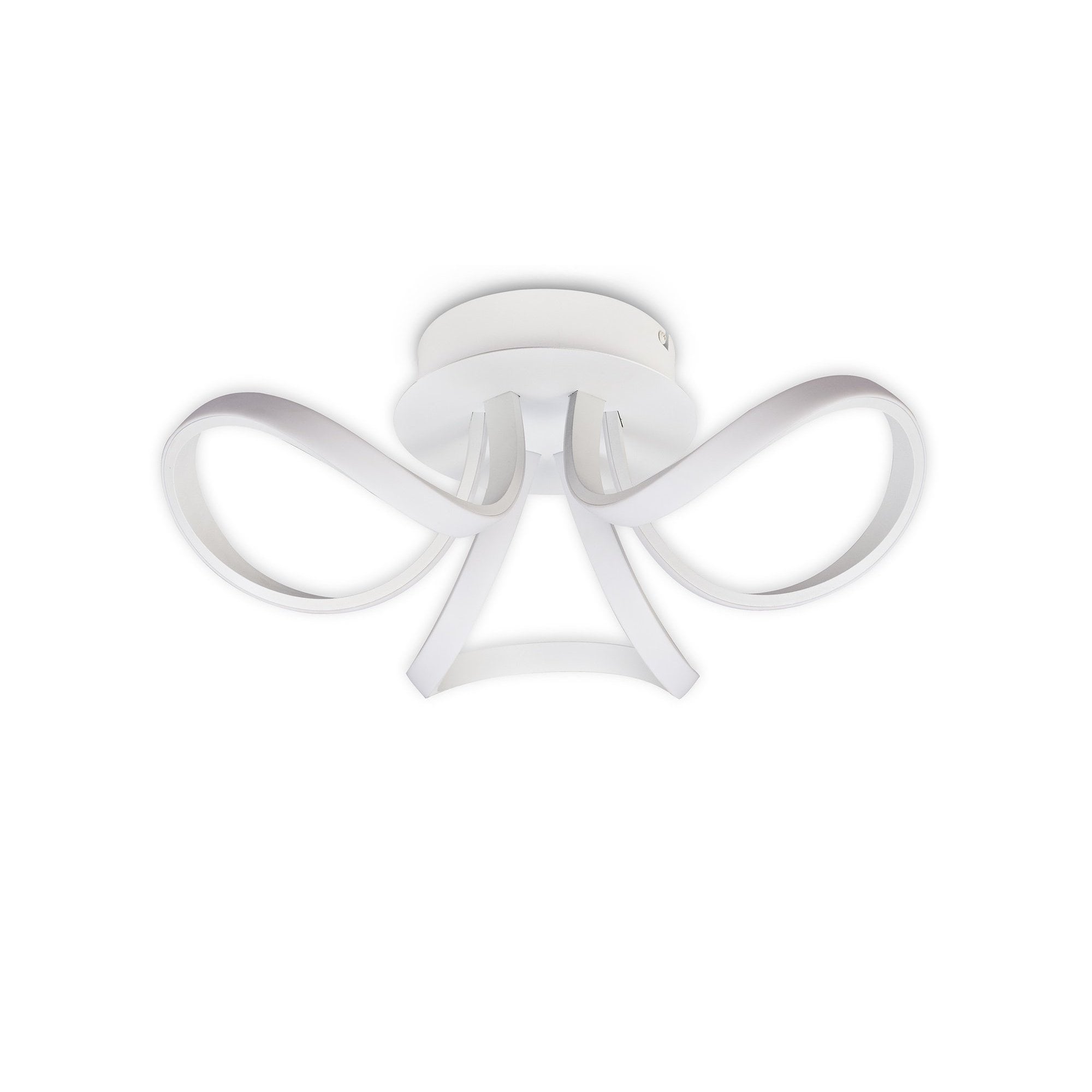 M6035 Knot Blanco Ceiling 48cm Round 3 Looped Arms 36W LED White/Frosted Acrylic