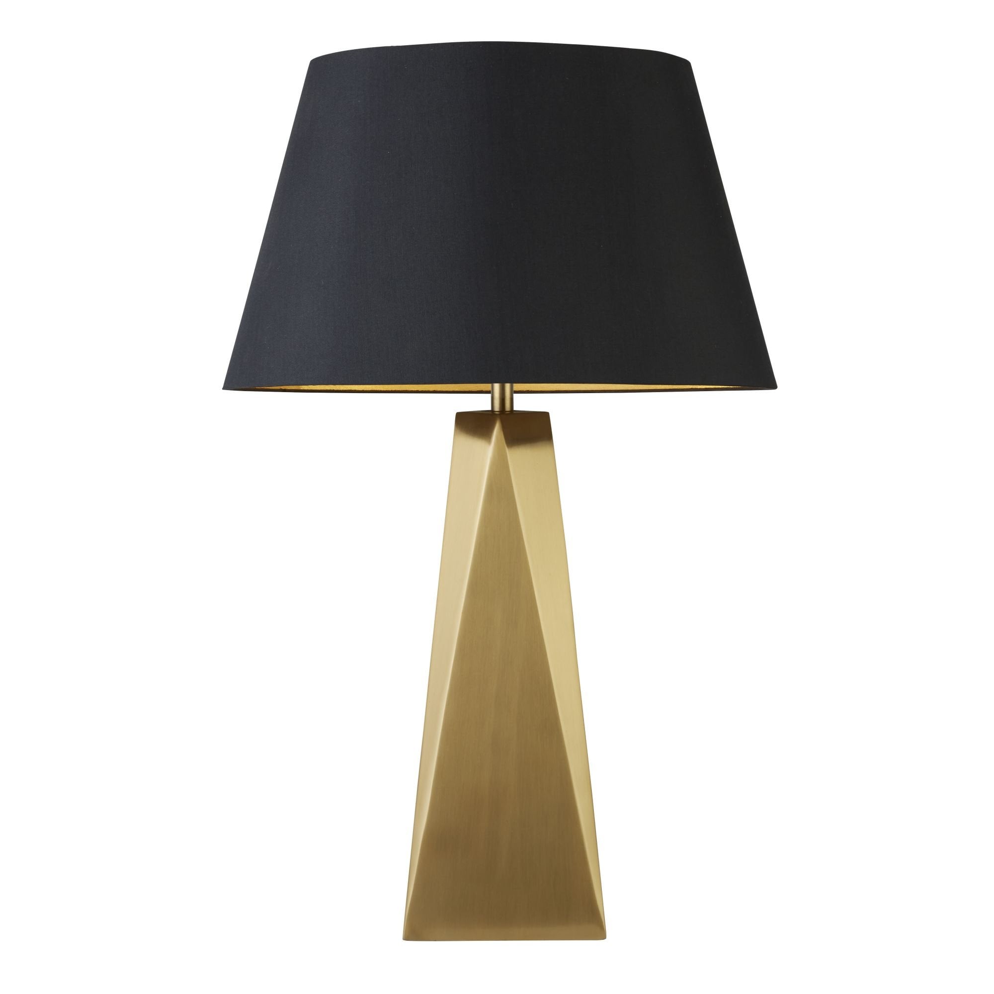 2213GO Maldon 1 Light Table Lamp Gold Black Shade With Gold Interior
