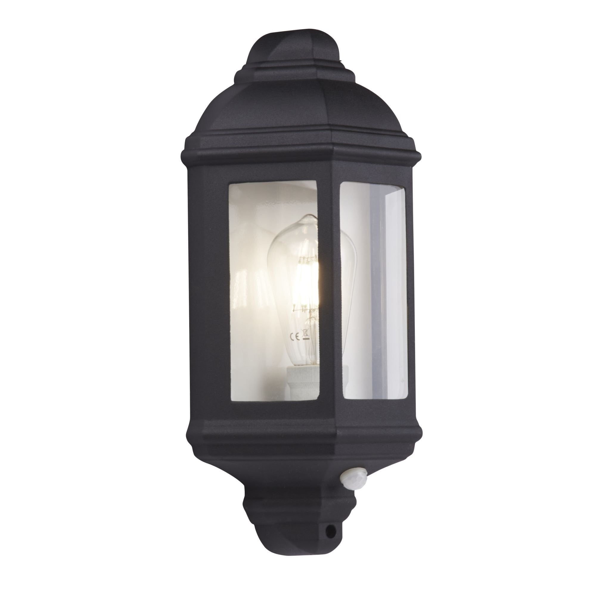 280BK-PIR Outdoor & Porch Wall Light Black Flush