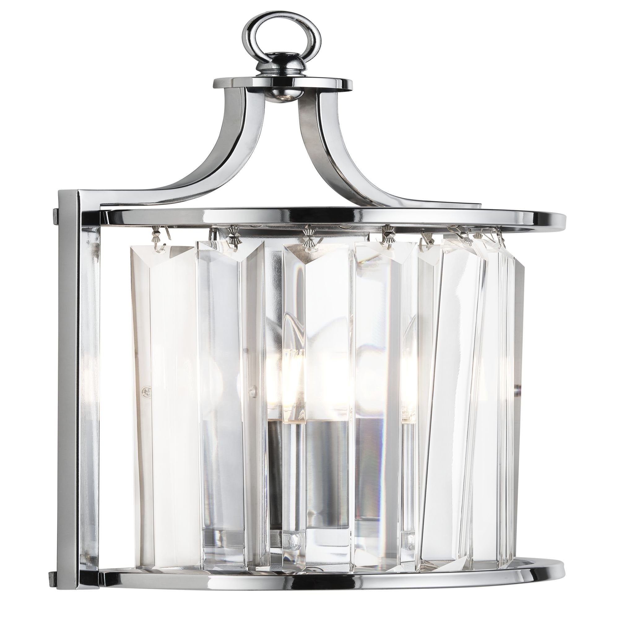 8571CC Victoria 1 Light Wall Light Chrome With Crystal Glass