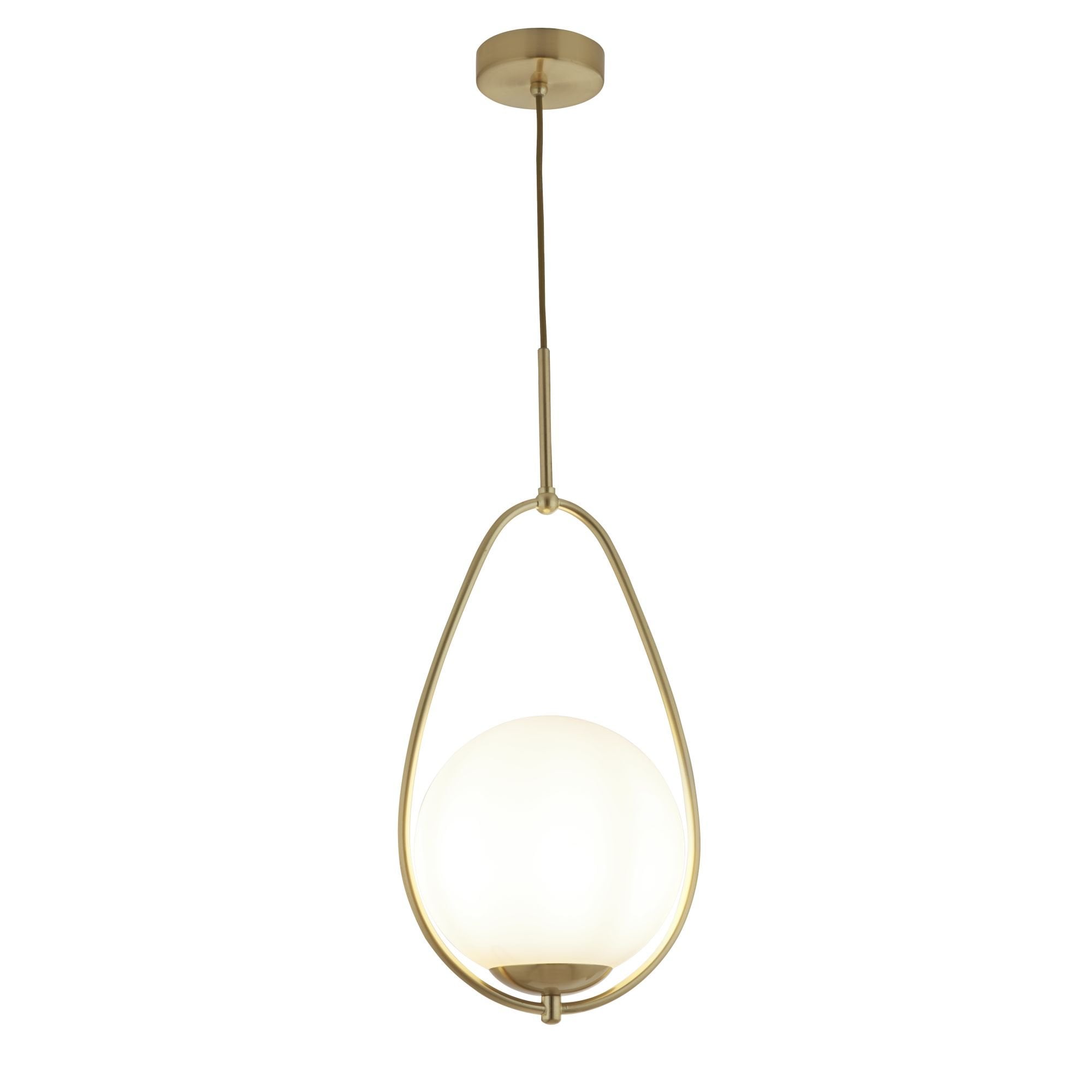 9171-1GO Avalon 1 Light Ball Pendant Gold With Opal Glass