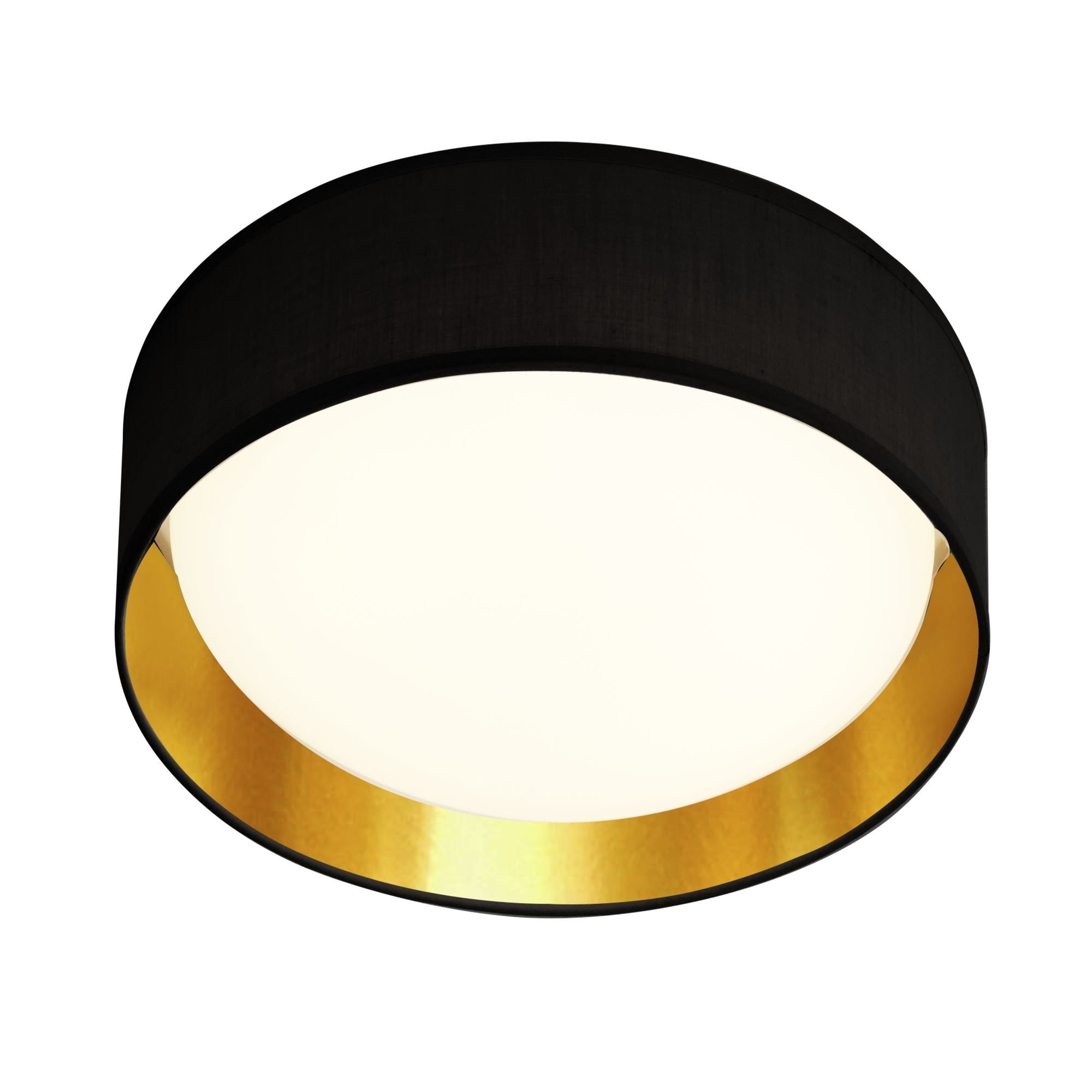 9371-50BGO Gianna 1 Light LED Flush Ceiling Light Acrylic Black Shade Gold