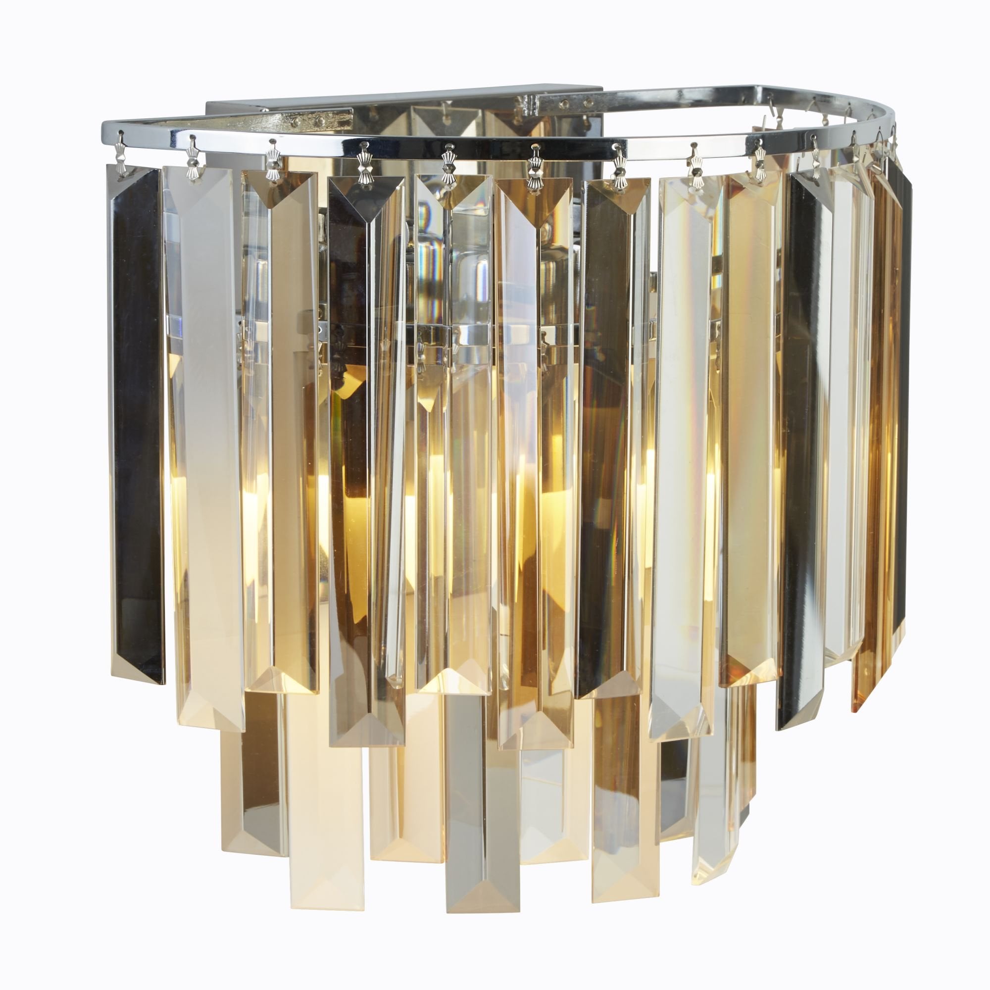 9832-2CC Clarissa 2 Light Chrome Wall Bracket Glass