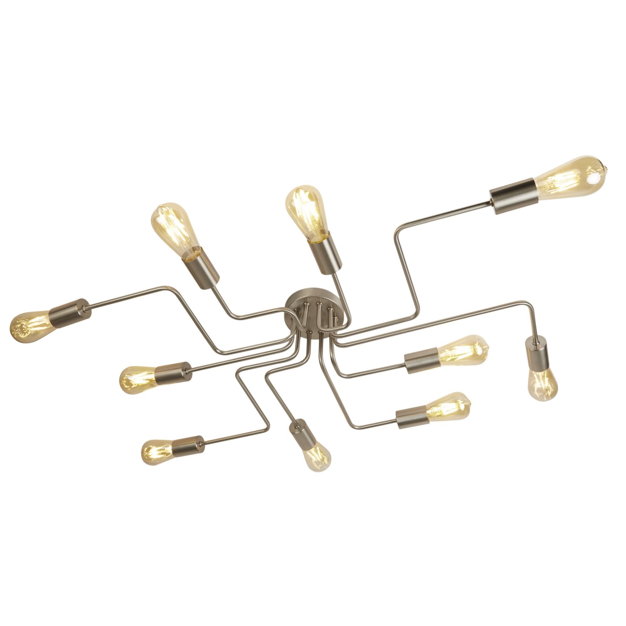 99210-10SS Circuit 10 Light Ceiling Flush Satin Silver
