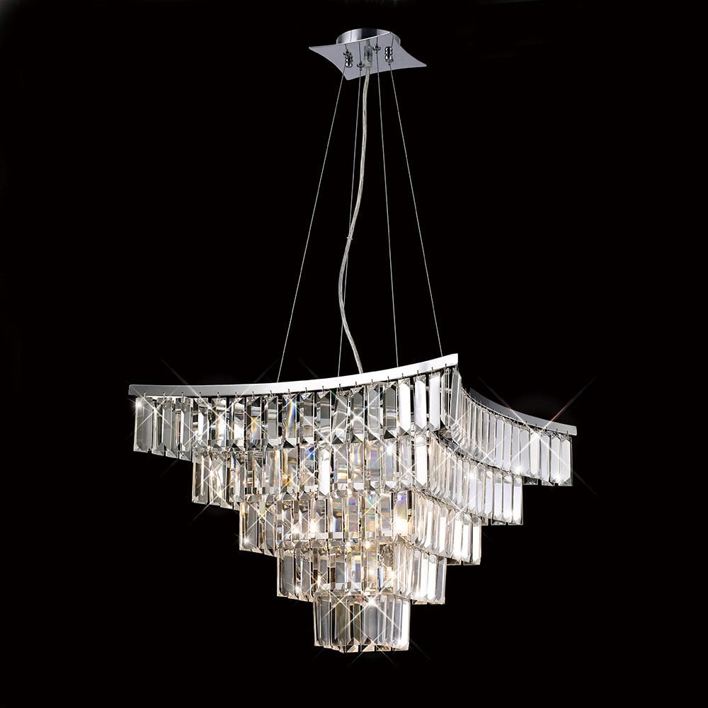 IL30643 Gianni Pendant 9 Light Polished Chrome/crystal