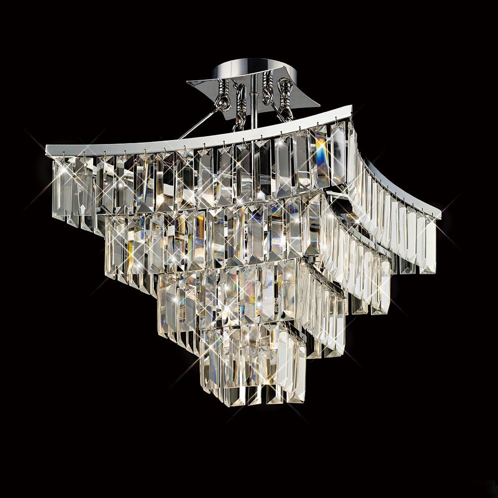 IL30642 Gianni Semi Ceiling 5 Light Polished Chrome/crystal