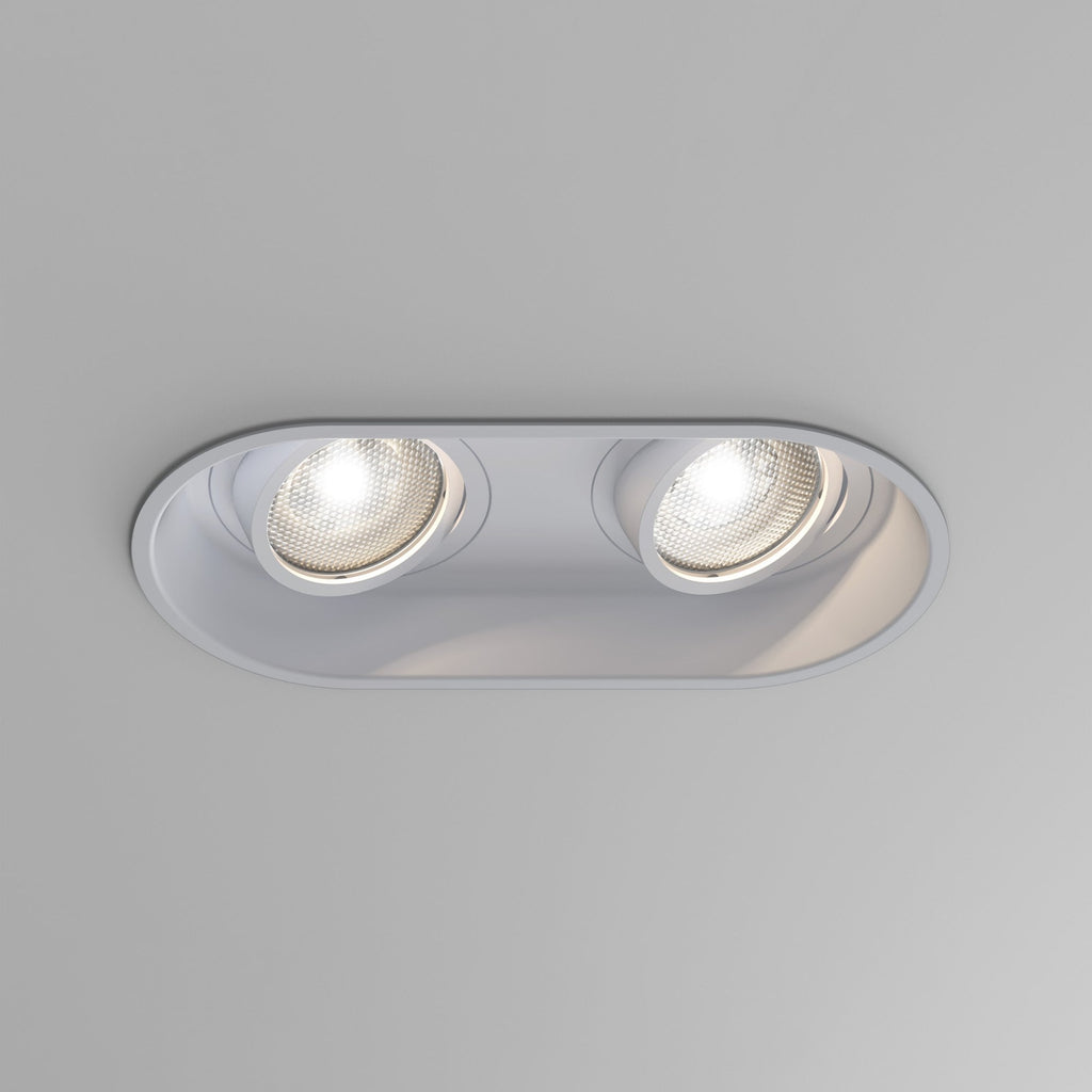 1249028 Minima Round Twin Adjustable Downlight/Recessed Spot Light Matt White