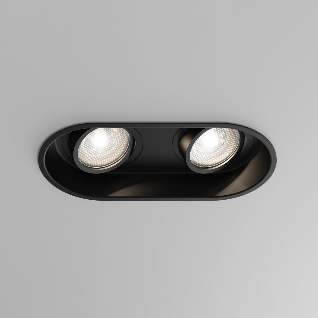 1249029 Minima Round Twin Adjustable Downlight/Recessed Spot Light Matt Black