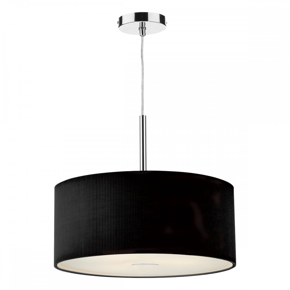 Dar ZAR1722 Zaragoza 3 Light Pendant Black 600MM