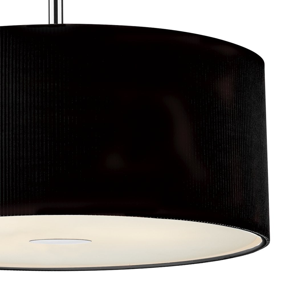 Dar ZAR1722 Zaragoza 3 Light Pendant Black 600MM