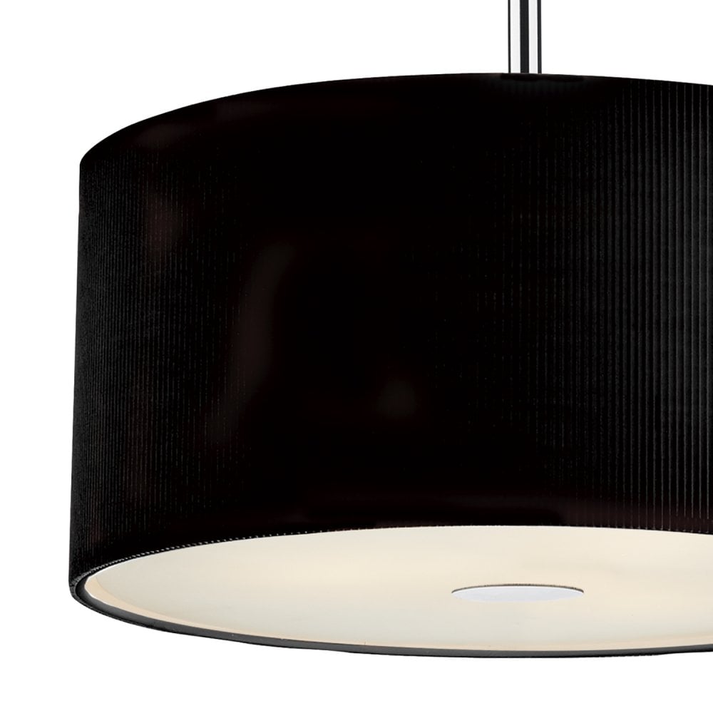 Dar ZAR1022 Zaragoza 3 Light Pendant Black 400MM